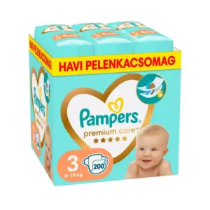 Pampers Premium Care pelenka 3, 6-10 kg, HAVI PELENKACSOMAG 200 db - B000012