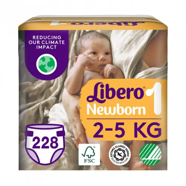Libero Newborn 1 újszülött pelenka, 2-5 kg, HAVI PELENKACSOMAG 228 db - B000014 - szipercuccok.hu